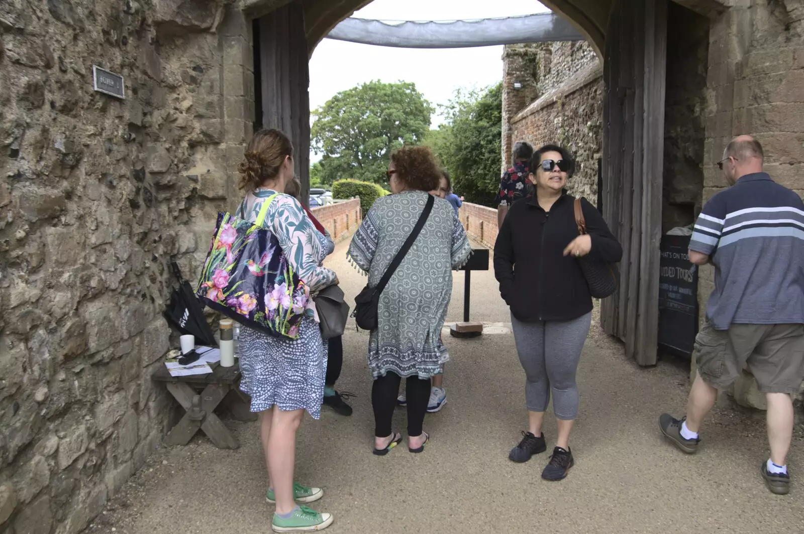 Haryanna looks back as we leave the castle, from The Irish Massive do Framlingham and Southwold, Suffolk - 9th August 2023