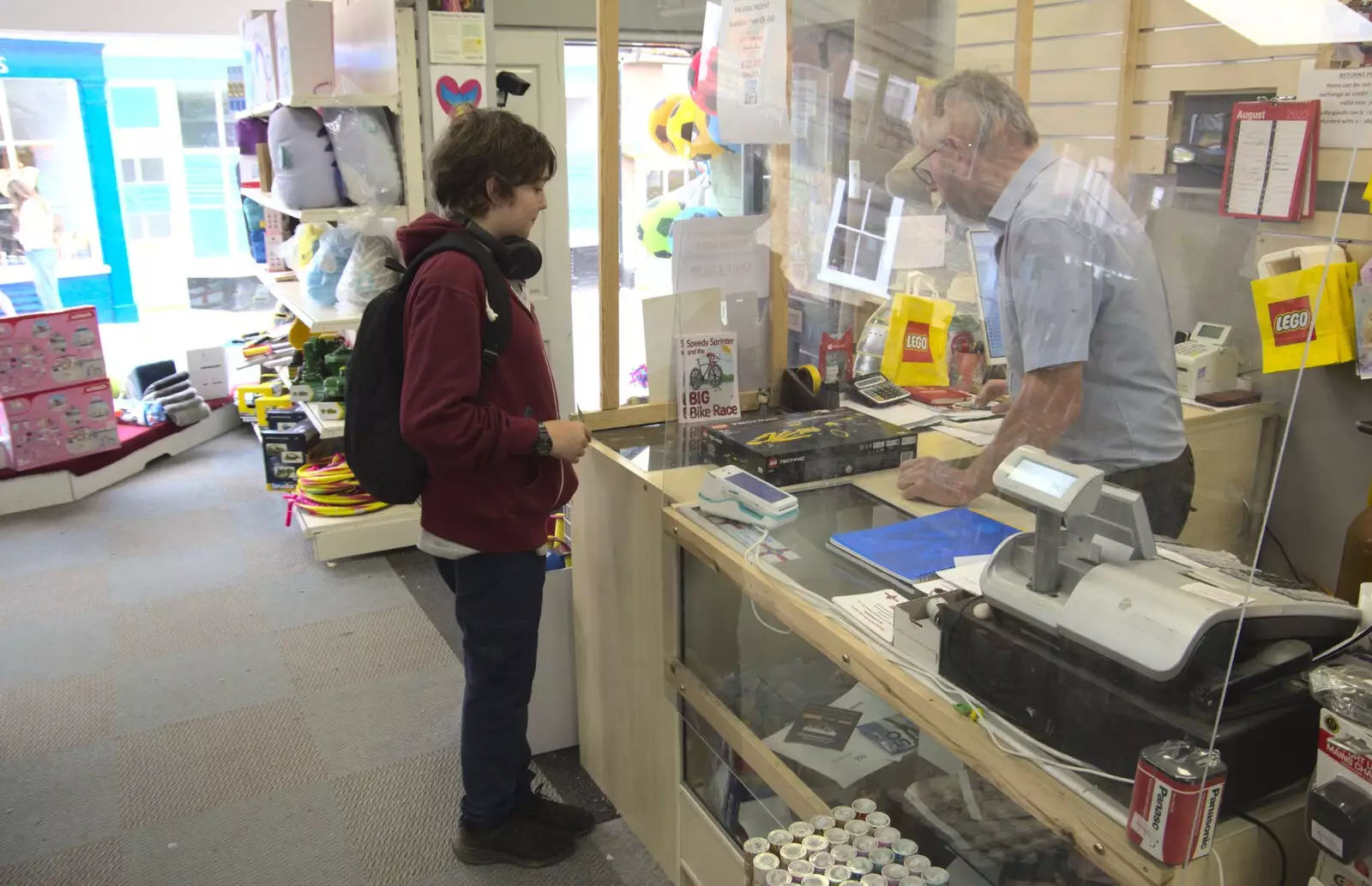 Fred buys some Lego, obviously, from The Irish Massive do Framlingham and Southwold, Suffolk - 9th August 2023