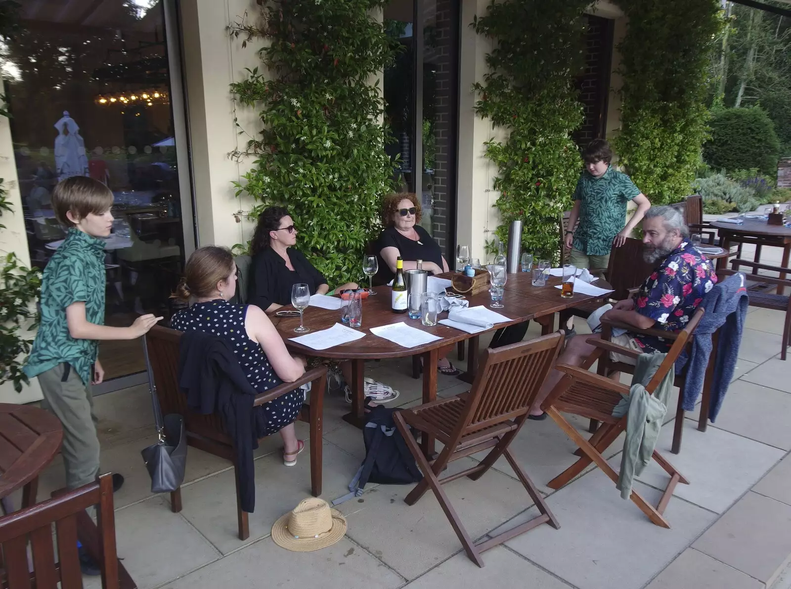 Our table on the terrace by the restaurant, from Banham Zoo and the Howler Monkeys, Banham, Norfolk - 11th August 2023