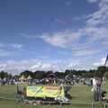 Someone flies a kite right over the crowds, The Old Buckenham Not Air Balloon Festival, Norfolk - 13th August 2023