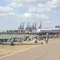 Dock cranes dominate the skyline behind the town, A trip on the Ferris Wheel, Felixstowe, Suffolk - 15th August 2023