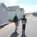 Isobel and Harry walk along the promenade, A trip on the Ferris Wheel, Felixstowe, Suffolk - 15th August 2023