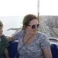 Harry and Isobel in the ferris wheel pod, A trip on the Ferris Wheel, Felixstowe, Suffolk - 15th August 2023