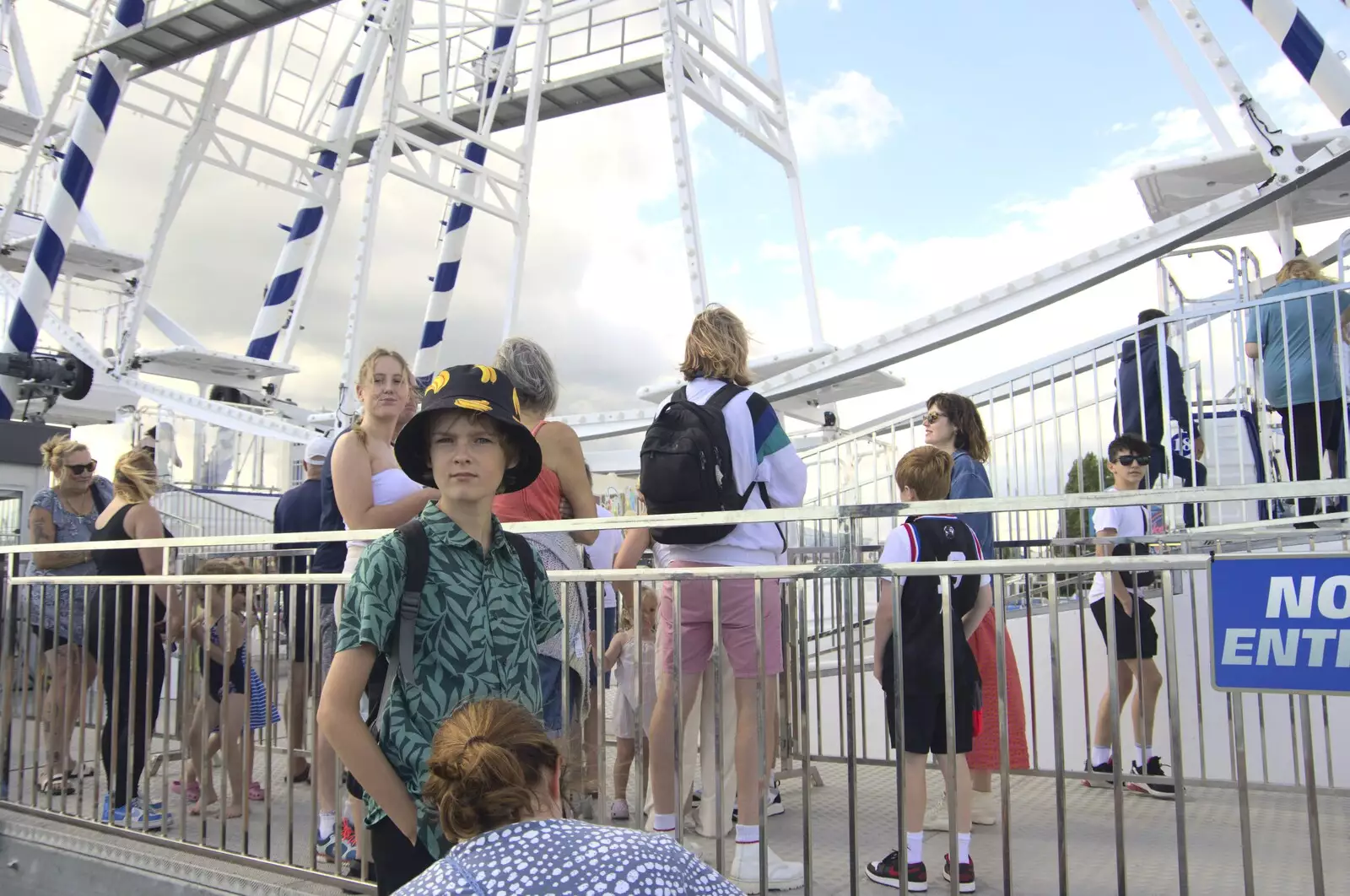 We're back on the ground, from A trip on the Ferris Wheel, Felixstowe, Suffolk - 15th August 2023