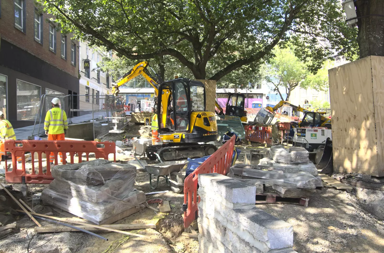 Hay Hill is being 'done up', from Shoe Shopping in Norwich, Norfolk - 16th August 2023