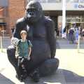 Harry by a giant gorilla, Shoe Shopping in Norwich, Norfolk - 16th August 2023