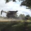 The combine turns around in a cloud of dust, Sean Visits, and an 18th Birthday Party, Eye, Suffolk - 18th August 2023