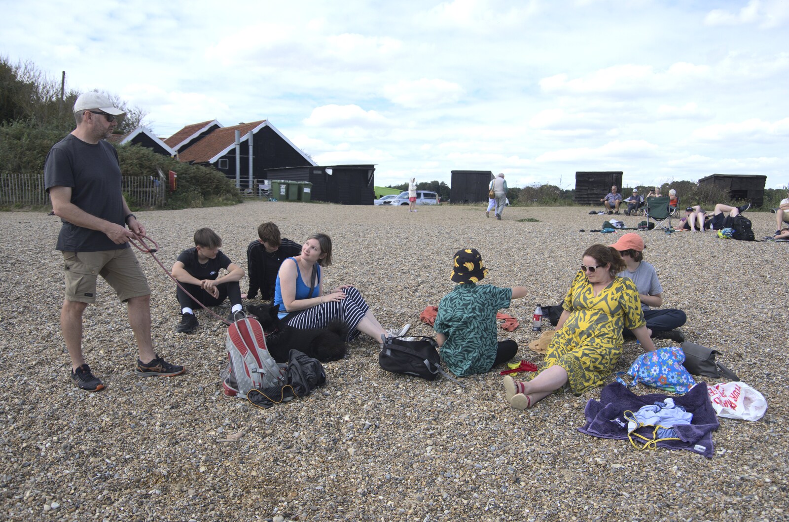 We hang out on the gravelly beach of Dunwich from A Cambridge Reunion on the Beach, Dunwich, Suffolk - 23rd August 2023