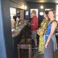 Isobel and Caroline are at the bar, A Cambridge Reunion on the Beach, Dunwich, Suffolk - 23rd August 2023