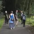 We walk into the woods near Cliff House, A Cambridge Reunion on the Beach, Dunwich, Suffolk - 23rd August 2023