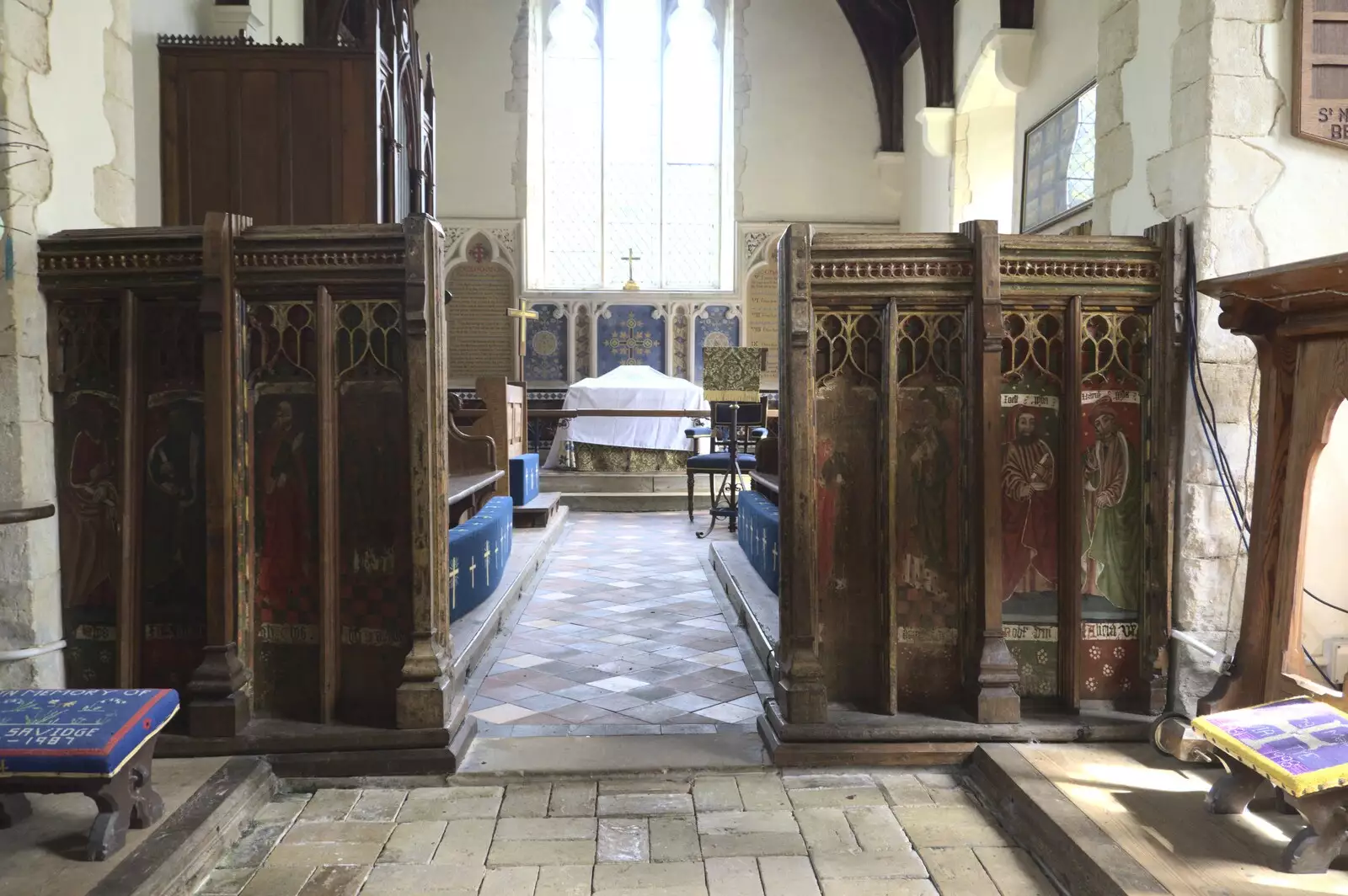 The church's Mediaeval rood screen, from The BSCC at the Cock Inn and a Flute Exam, Bedfield, Suffolk - 25th August 2023