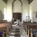 Looking back down the nave to the covered font, The BSCC at the Cock Inn and a Flute Exam, Bedfield, Suffolk - 25th August 2023