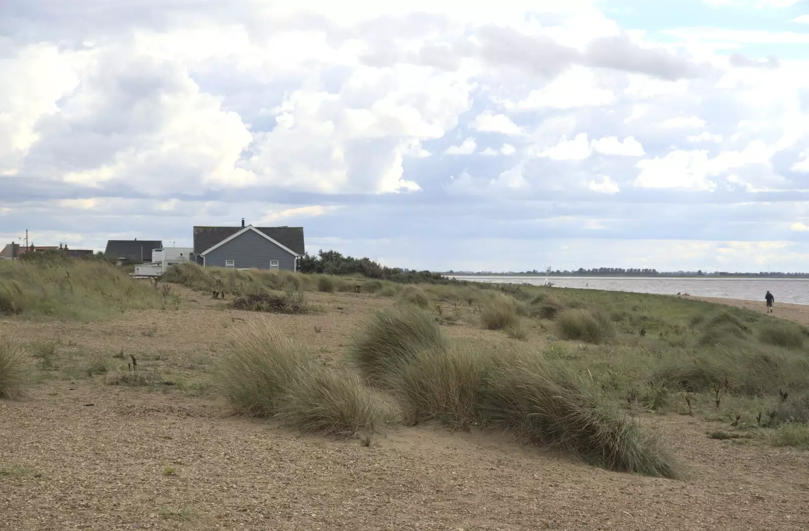 Wooden houses on the beach, from Camping on the Edge at Snettisham Beach, Norfolk - 28th August 2023