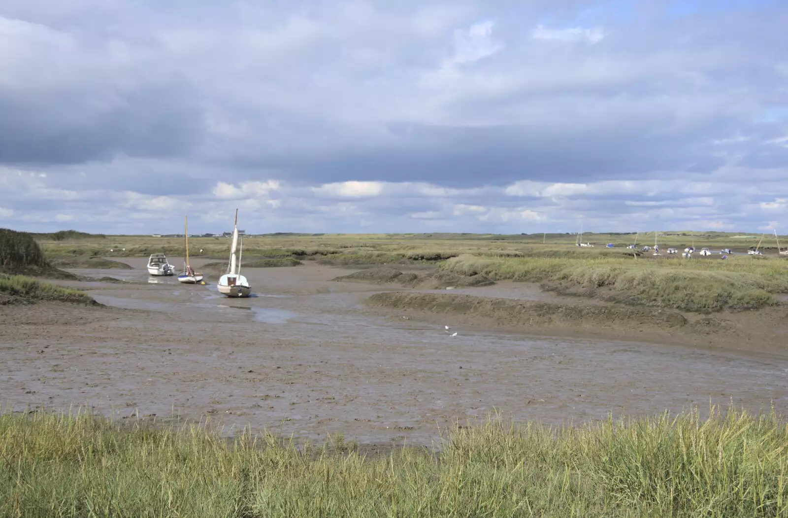 The tide is well out at Brancaster Staithe, from Camping on the Edge at Snettisham Beach, Norfolk - 28th August 2023