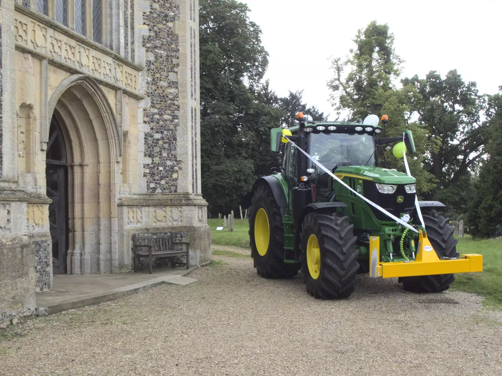 There's a large John Deere tractor outside , from The Dragonfly Ride at Star Wing Brewery, Redgrave, Suffolk - 2nd September 2023