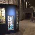 Stained glass in the foyer at Snape Maltings, Fred and the SYWO at Snape Maltings, Snape, Suffolk - 3rd September 2023