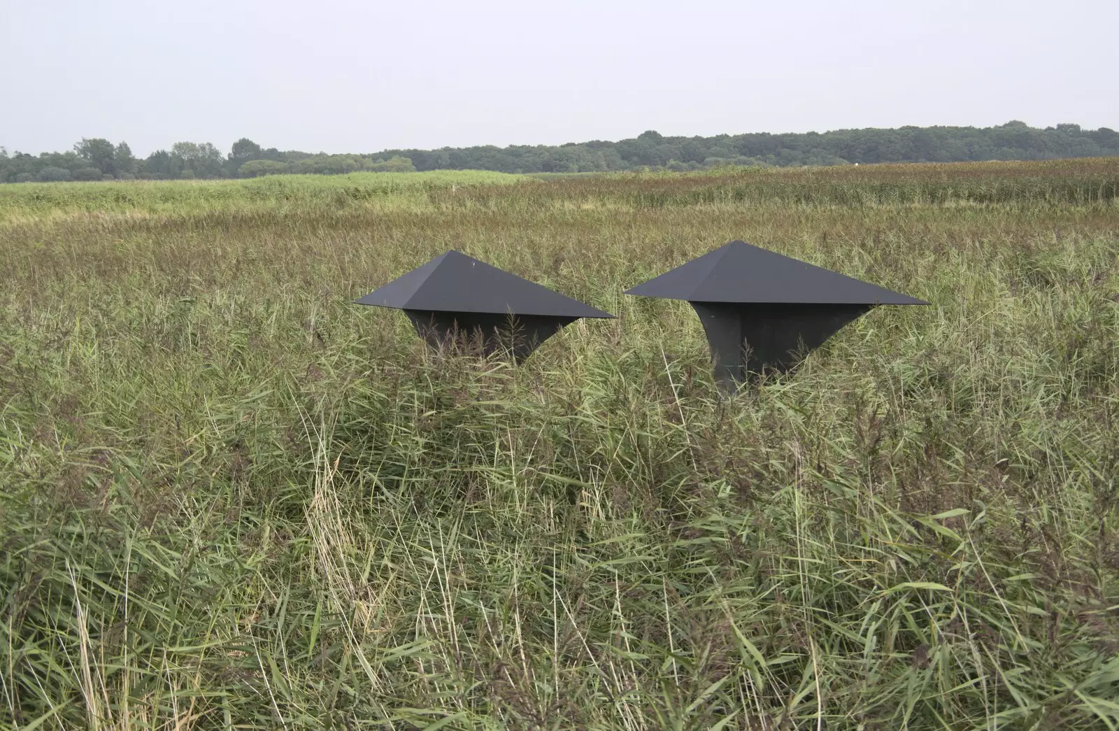 Curious metal constructions in the marshes, from Fred and the SYWO at Snape Maltings, Snape, Suffolk - 3rd September 2023