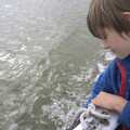 Harry drags his hand through the river water, Fred and the SYWO at Snape Maltings, Snape, Suffolk - 3rd September 2023