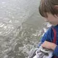 Harry drags his hand through the river water, Fred and the SYWO at Snape Maltings, Snape, Suffolk - 3rd September 2023