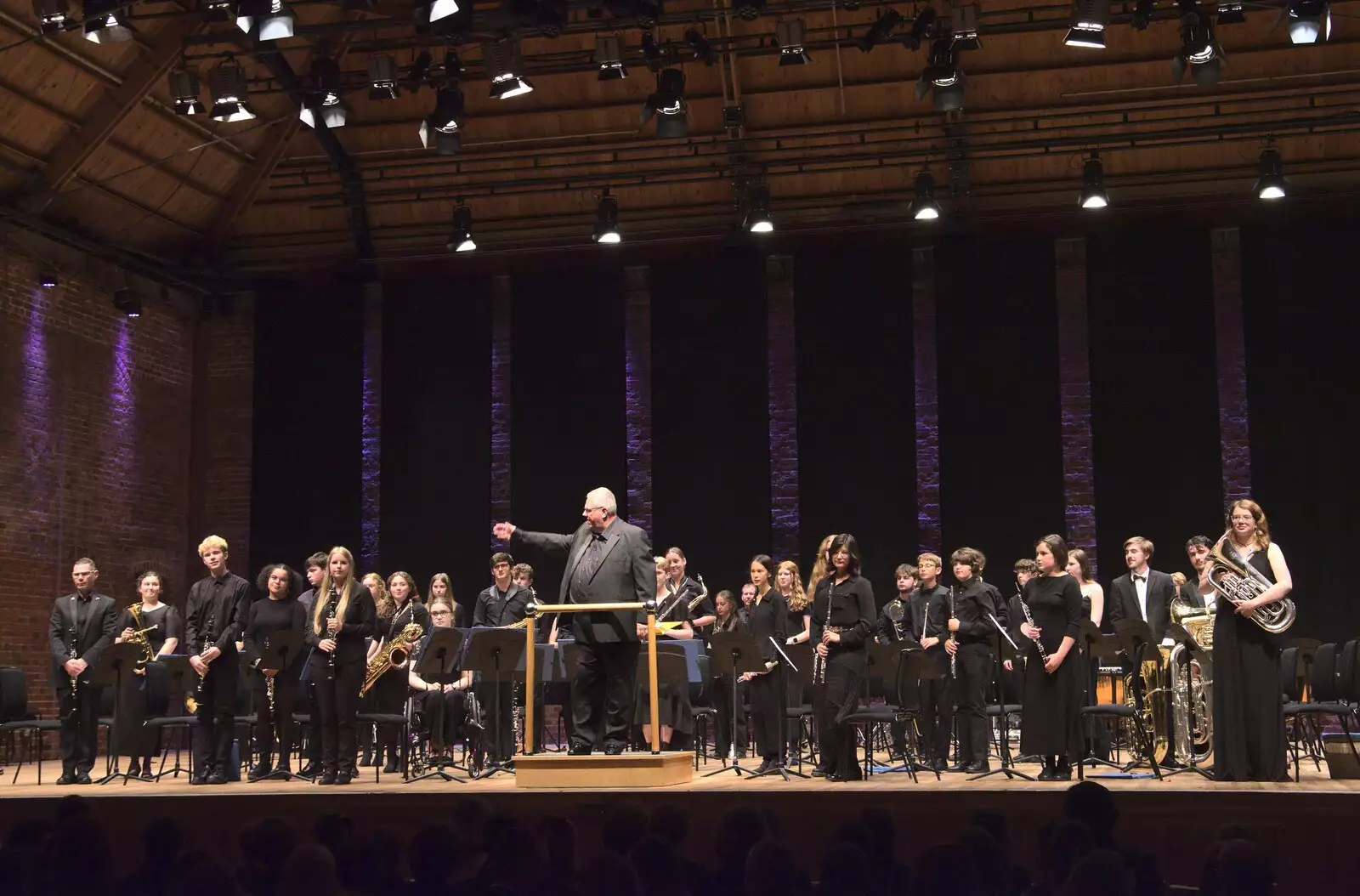 The orchestra stands up for some applause, from Fred and the SYWO at Snape Maltings, Snape, Suffolk - 3rd September 2023