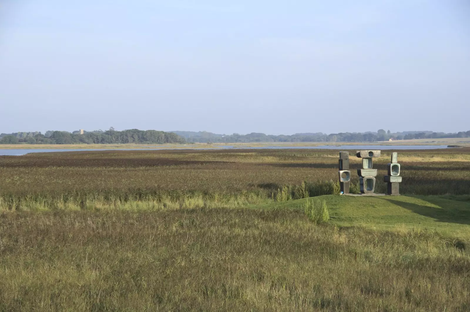 A view of the Family of Man in the marshes, from Fred and the SYWO at Snape Maltings, Snape, Suffolk - 3rd September 2023