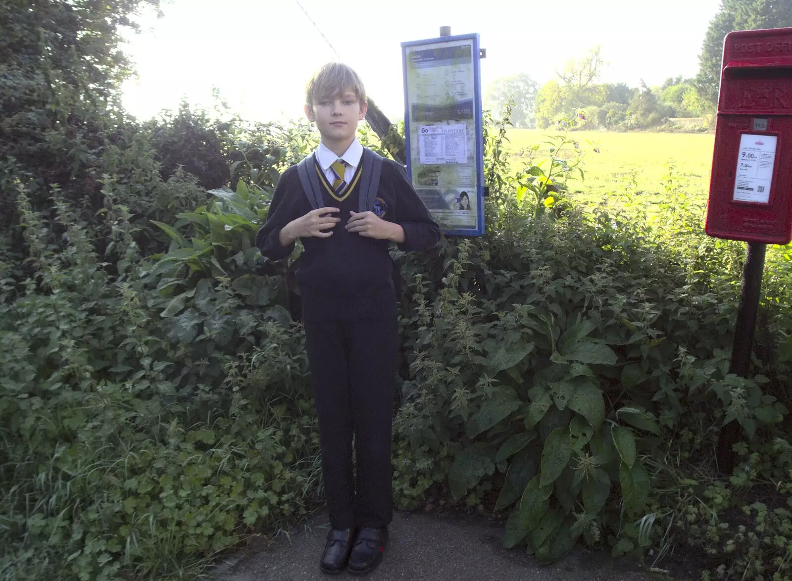 Harry's at the bus stop, from Isobel's Pantomime Workshop, Town Hall, Eye - 9th September 2023