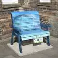 A wave painted on a bench outside the town hall, Isobel's Pantomime Workshop, Town Hall, Eye - 9th September 2023