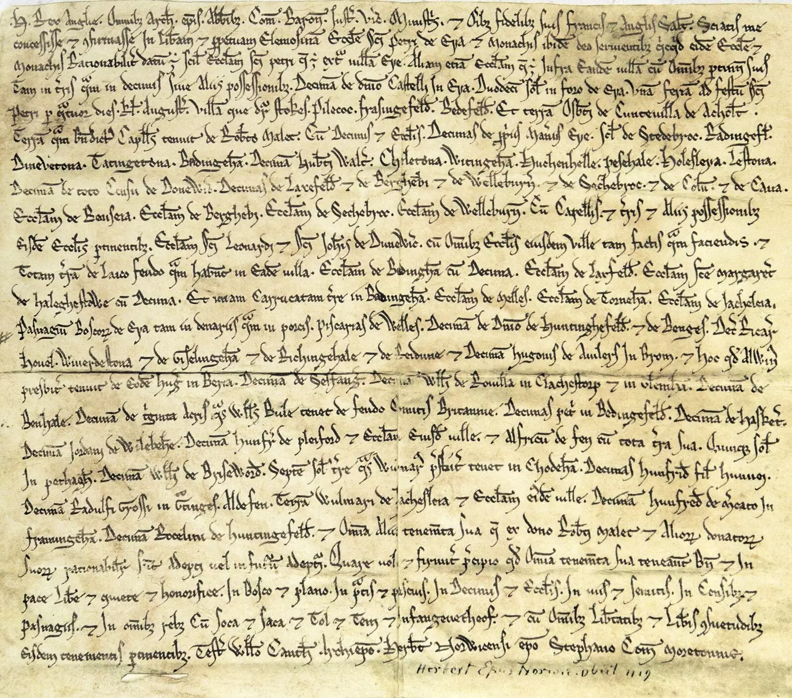 A copy of the charter of Eye, from 1119, from Isobel's Pantomime Workshop, Town Hall, Eye - 9th September 2023