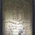 An 1857 dedication plaque for the town hall, Isobel's Pantomime Workshop, Town Hall, Eye - 9th September 2023
