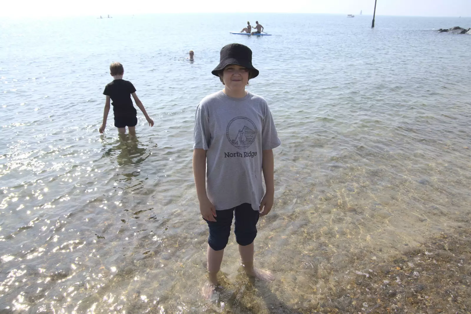 Even Fred gets his feet wet, from A Postcard From Felixstowe Ferry, Suffolk - 10th September 2023