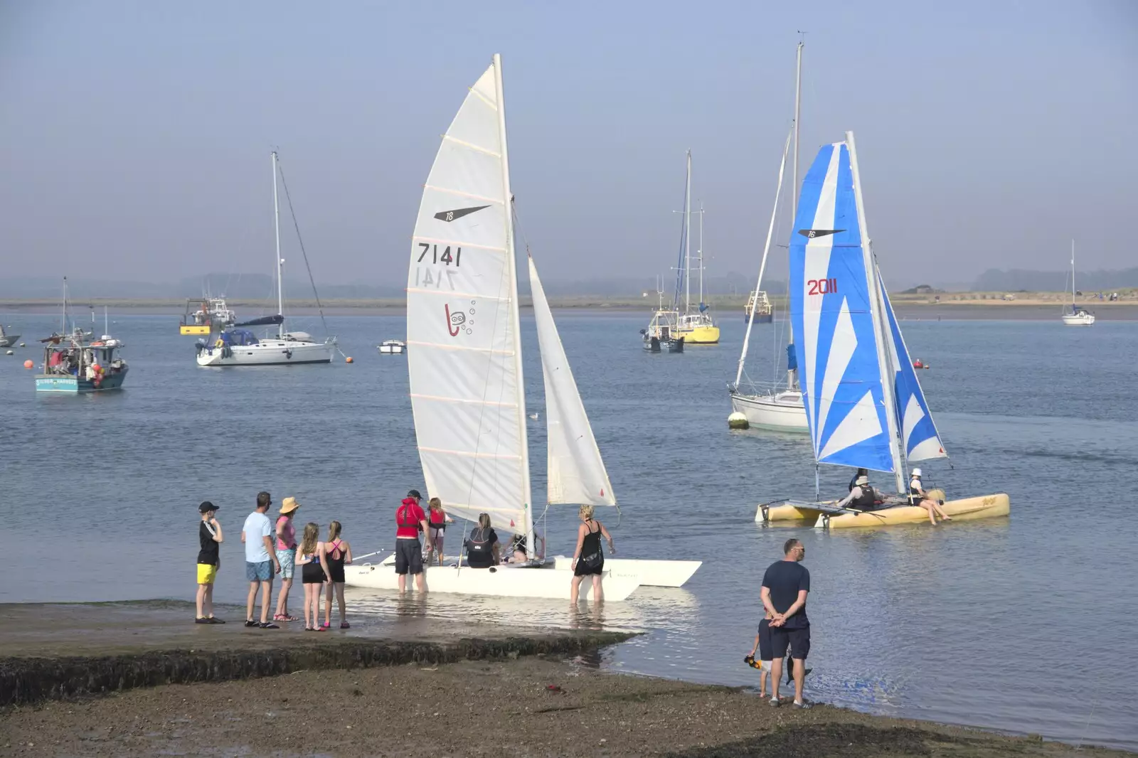 There's a bit of sailing activity on the river, from A Postcard From Felixstowe Ferry, Suffolk - 10th September 2023