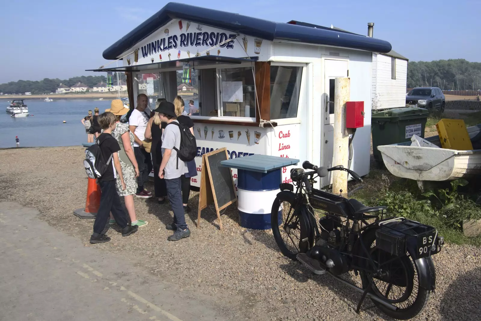 Isobel's in the queue for ice cream, from A Postcard From Felixstowe Ferry, Suffolk - 10th September 2023