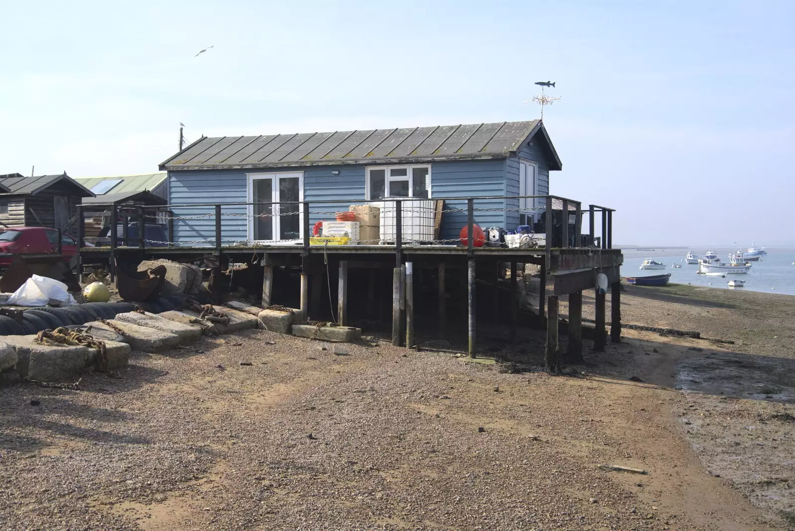 A hut on stilts, from A Postcard From Felixstowe Ferry, Suffolk - 10th September 2023