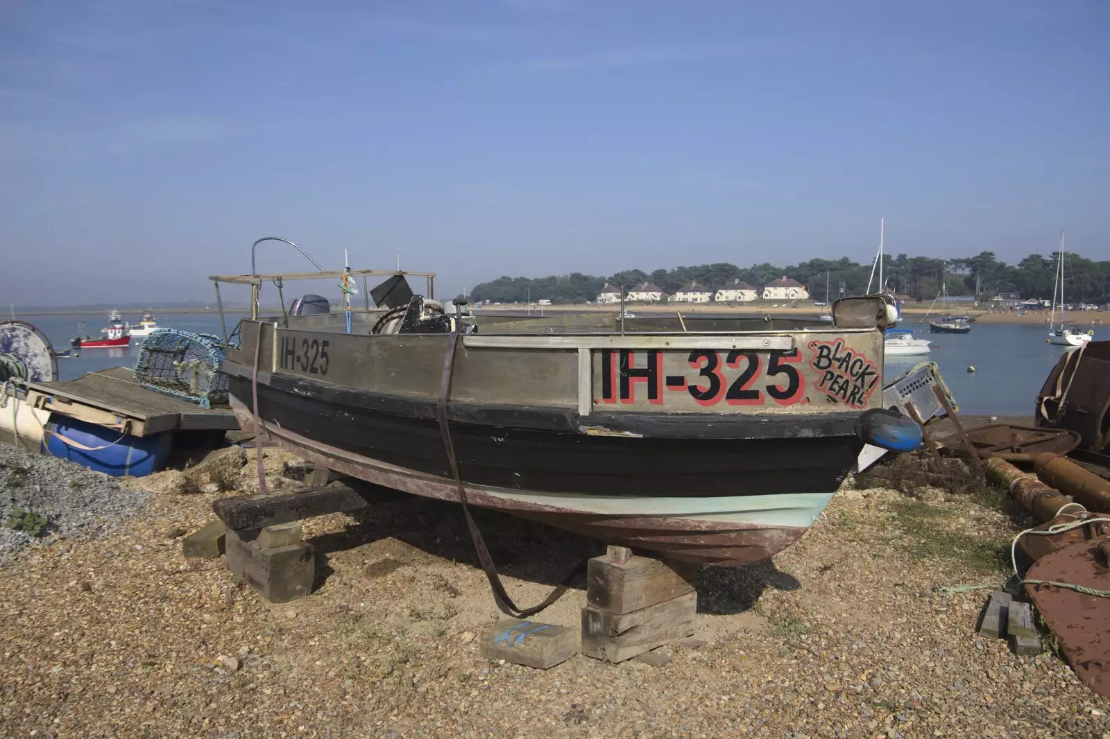 A metallic-looking fishing boat - the Black Pearl, from A Postcard From Felixstowe Ferry, Suffolk - 10th September 2023