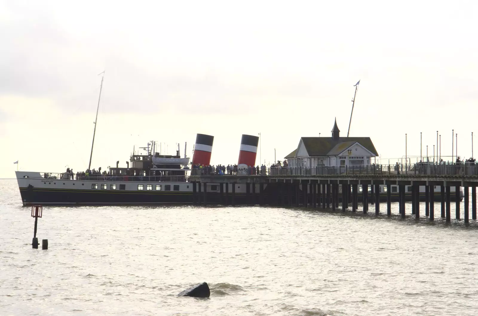 The paddle steamer Waverley at Southwold Pier, from The Waverley Paddle Steamer at Southwold Pier, Suffolk - 27th September 2023