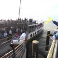 Someone waves a yellow streamer, The Waverley Paddle Steamer at Southwold Pier, Suffolk - 27th September 2023