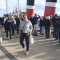 Isobel on the pier at Southwold, The Waverley Paddle Steamer at Southwold Pier, Suffolk - 27th September 2023