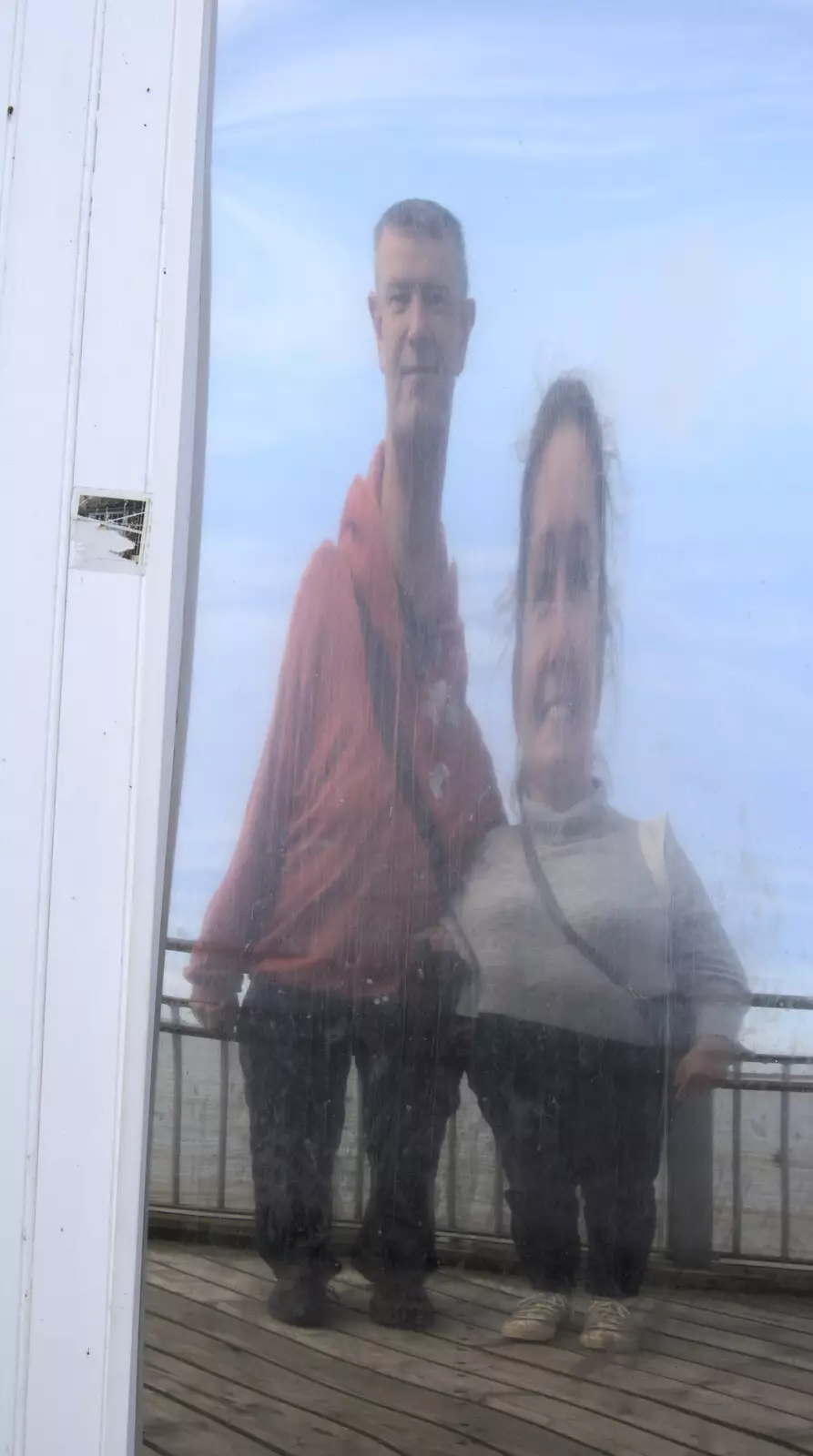 We try out some of the comedy mirrors, from The Waverley Paddle Steamer at Southwold Pier, Suffolk - 27th September 2023
