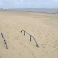 Steps over a groyne have been buried, The Waverley Paddle Steamer at Southwold Pier, Suffolk - 27th September 2023