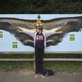Harry tests his vulture wingspan, Another Afternoon at the Zoo, Banham, Norfolk - 1st October 2023