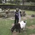 Harry strokes a goat, Another Afternoon at the Zoo, Banham, Norfolk - 1st October 2023