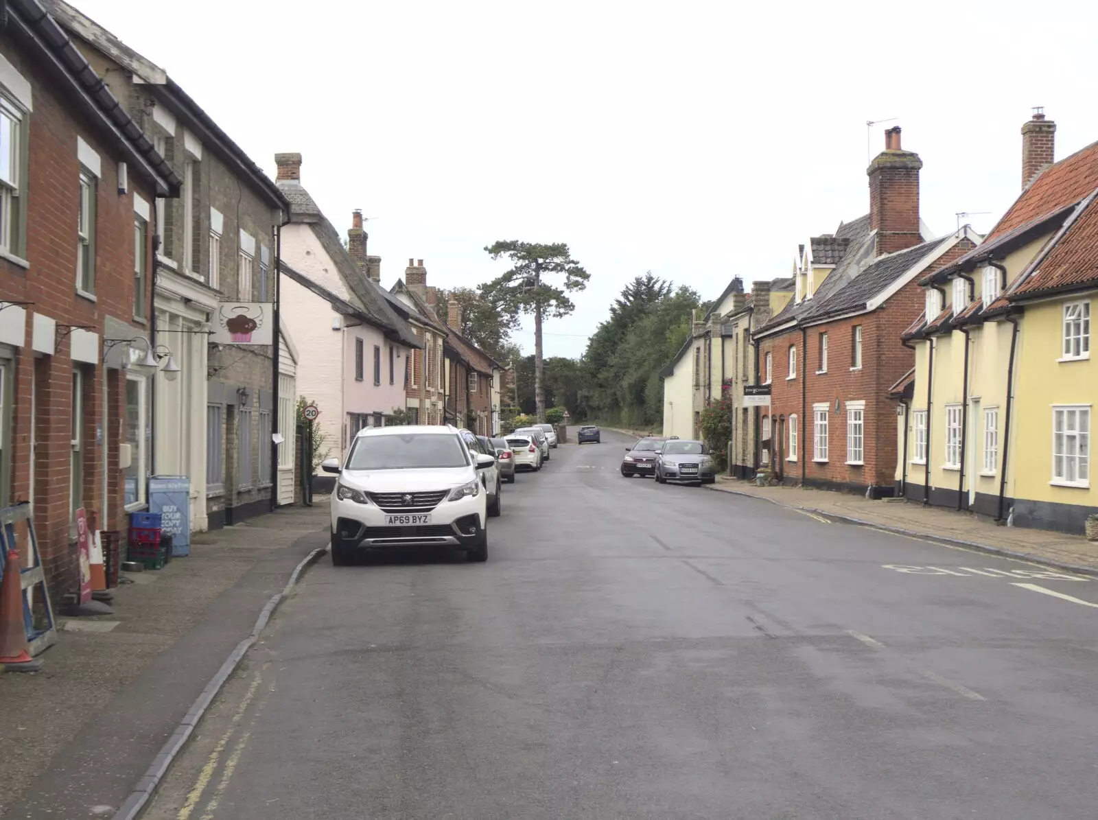 A look up the High Street towards Banham, from A Postcard From New Buckenham, Norfolk - 5th October 2023