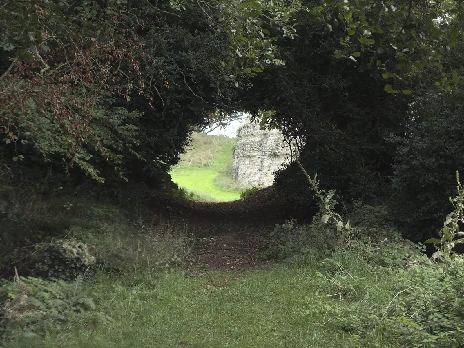 A glimpse of New Buckenham castle, from A Postcard From New Buckenham, Norfolk - 5th October 2023