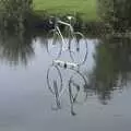 The bike statue in the café's pond, A Postcard From New Buckenham, Norfolk - 5th October 2023