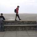 Harry walks on the sea wall at Blackrock, A Day in Blackrock North, County Louth, Ireland - 7th October 2023