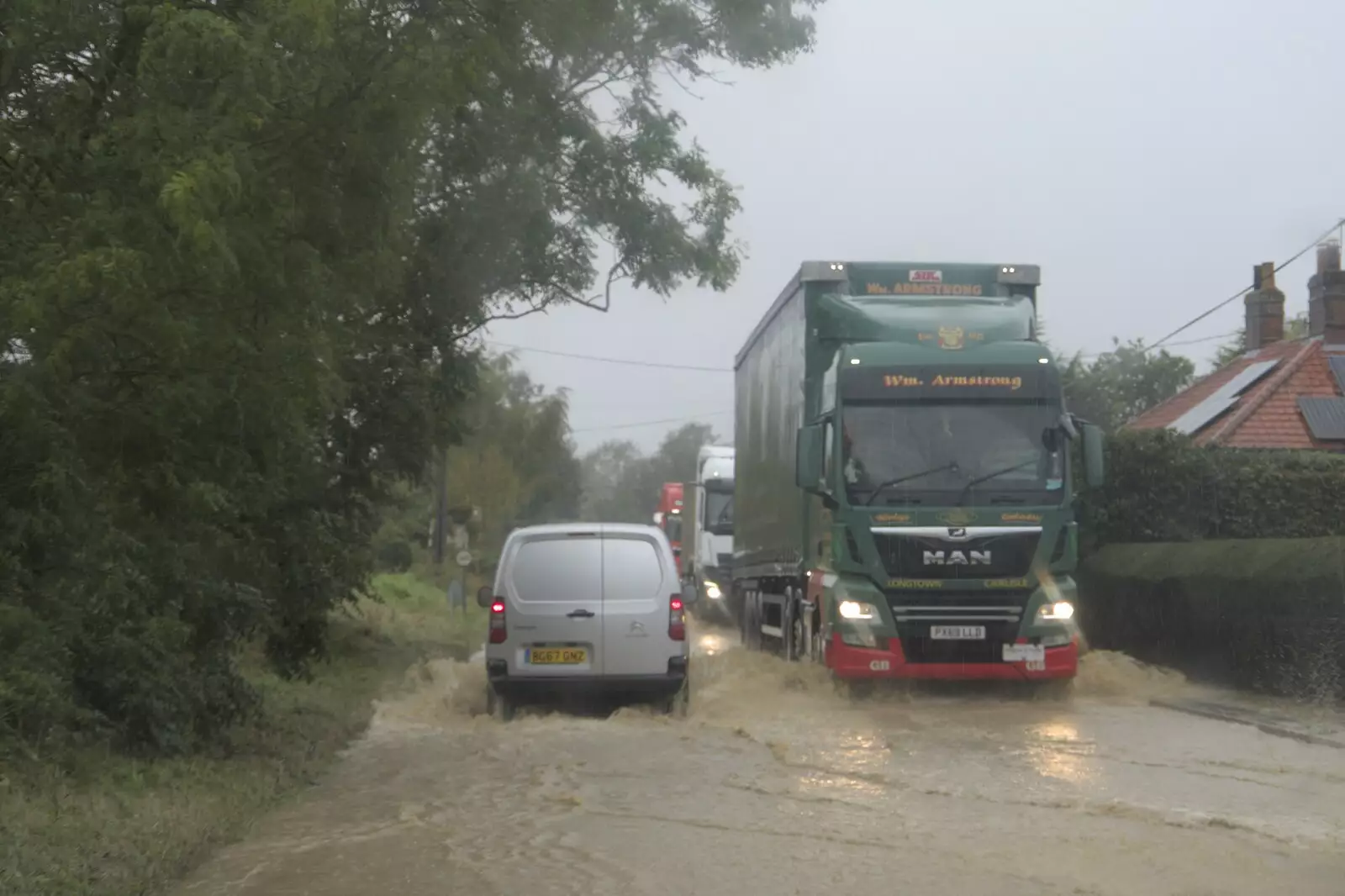 There's more water near Wattisfield, from Tales From The Floods, Bury St. Edmunds and Walsham Le Willows, Suffolk - 20th October 2023