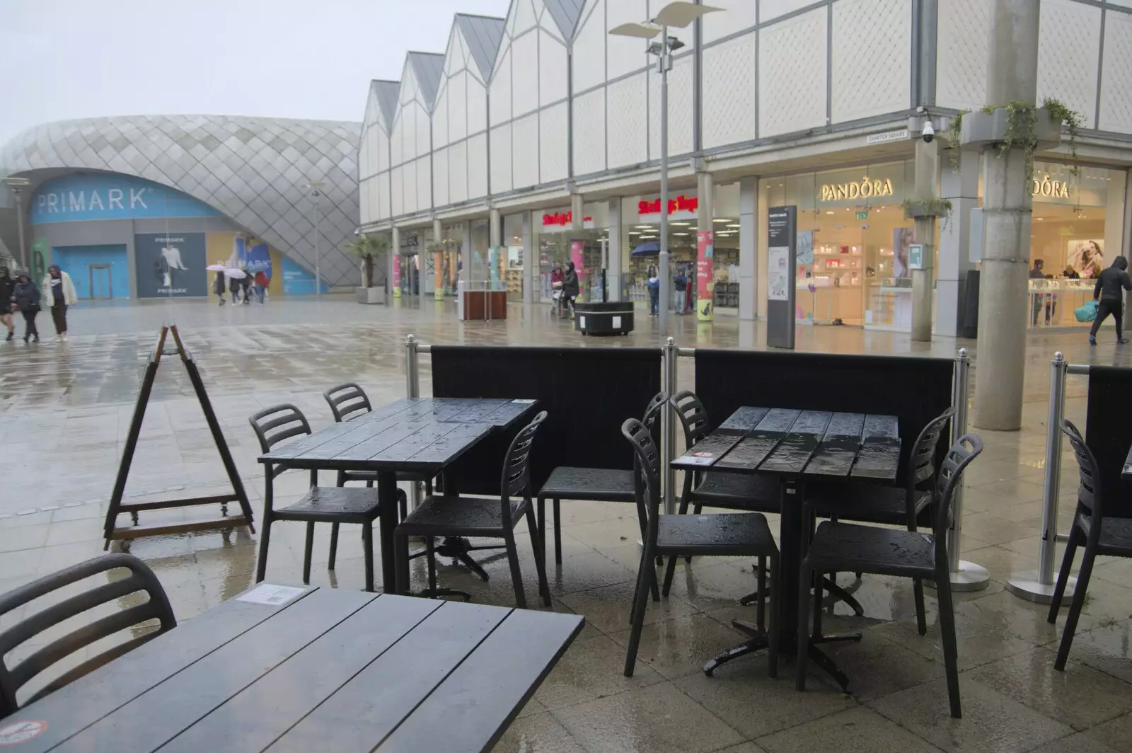 There's not much call for outdoor seating, from Tales From The Floods, Bury St. Edmunds and Walsham Le Willows, Suffolk - 20th October 2023