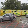 There are a load of ambulances at West Suffolk, Tales From The Floods, Bury St. Edmunds and Walsham Le Willows, Suffolk - 20th October 2023