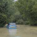 A car is surrounded on the Ixworth/Finningham road, Tales From The Floods, Bury St. Edmunds and Walsham Le Willows, Suffolk - 20th October 2023