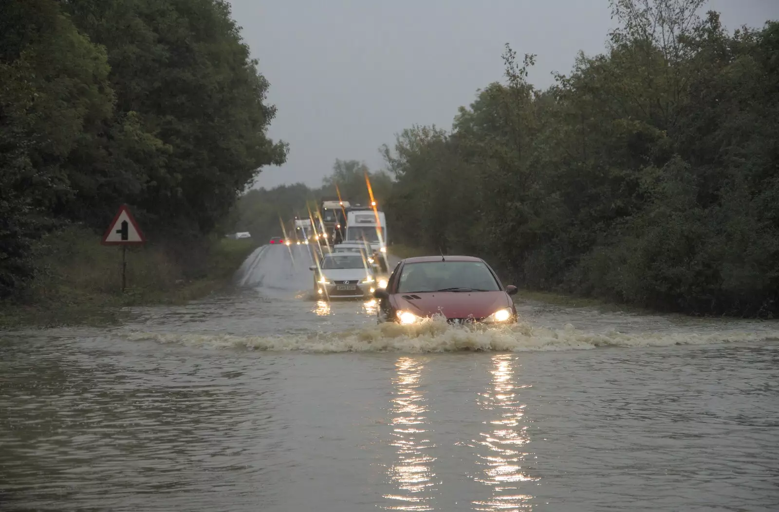 The A143 as we near the Thrandeston exit, from Tales From The Floods, Bury St. Edmunds and Walsham Le Willows, Suffolk - 20th October 2023